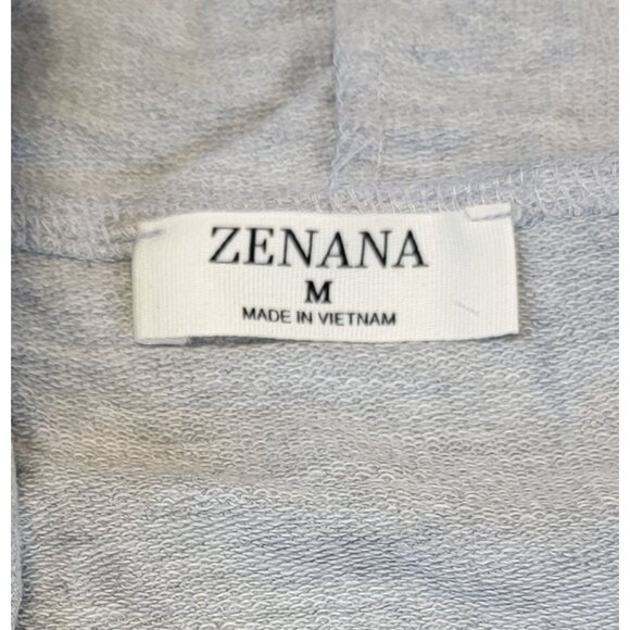Zenana Hoodie & Jogger Set Grey Womens Medium 100% Cotton Pockets Zip Top NEW - Picture 5 of 14